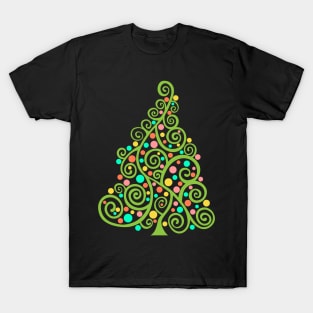 Doodle Christmas Tree-Light Green, T-Shirt